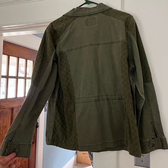 Jessica Simpson Eyelet Stretch Military Style Jacket - Picture 2 of 9